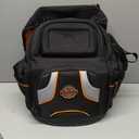 Tool Backpack Bag, HVAC Heavy Duty Construction Tools Backpack for Men, Professional Level Durable Tool Organizer, with Molded Base & Combination Lock, for Electricians & Home Repair (Black)