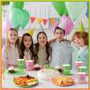 168 Pcs Green and Pink Supplies Princess and Witch Tableware Set Paper Plates Napkins Cups and Tableware Sets for Girls Birthday Party Dinnerware Supplies Decor, Serves for 24 Guest