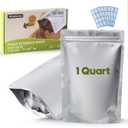 60pcs 1 Quart Mylar Bags for Food Storage - ExtraThick 10 Mil - Smell Proof Mylar bags 1 Quart - Stand-Up Zipper Pouches 7x10 Inch - Small Mylar Bags Food Container Sets - Heat Sealable