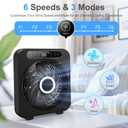 Table Fan, 9600mAh Rechargeable Box Fan with 6 Speeds, 3 Modes, Quiet Running, Fast Cooling Desk Table Fan, Smart Temperature, Timer, Ambient Light, Washable - Bedroom Home Office Desktop Household
