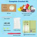 WaldyWop Crochet Kit for Beginners: 3 Animal & Flower Bookmarks Knitting Kits for Girls w/Easy Yarn, Crochet Hook & Easy Video Tutorials - Wobbles Crochet Animal Kit for Kids, Birthday Gifts for Women (yellow,blue,pink)