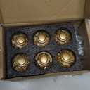 Chicwing Gold Crystal Dresser Knobs 12 Pack, 1-3/8 Inch(36mm) Decorative Kitchen Cabinet Drawer Knobs, Embedded Gold Foil Finial Design, Unique Vintage Handle for Dresser Drawer Kitchen Closets