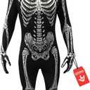 Morphsuits Day Of The Dead Skeleton Costume For Men, Adult Bodysuit, Halloween Skeleton Morph Suit (Large)