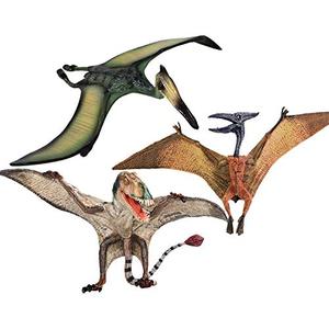 Gemini&Genius 2pcs Pterodactyl Action Figures Realistic Flying Dinosaur Pteranodon Dino Toys Pterosaur Model Toys Cake Toppers Set for Kids