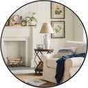 ANDY STAR Round Bathroom Mirror, Round Black Mirror 32 inch, Matte Black Circle Mirror with Anti-Rust Stainless Steel Metal Frame, Modern Vanity Mirror Wall Mount, Easy to Install