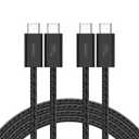 Belkin USB C to USB C Cable 2-Pack, 6.6ft, 60W - Type C Charger, iPhone Charger Cord, Soft, Braided, Flexible for iPhone 17, Galaxy S25, Pixel 10, Airpods, iPad Pro & More, Travel Essentials - Black