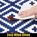 Smiry Rectangle Table Cloth Cover, Waterproof Elastic Fitted Picnic Tablecloth for 5 Foot Tables, Wipeable Flannel Backed Vinyl Tablecloths for Camping, Dining, Outdoor (Navy, 30" x 60")