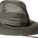 Dorfman Hat Co. Men's Garment Washed Twill Safari with UV Mesh (Large, Olive)