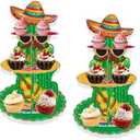 LFZHAN Fiesta Mexican Party Decorations,2 Pcs Cupcake Stands For Mexican Fiesta Party, Cinco De Mayo Party Favors