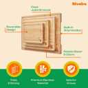 Riveira White Bamboo Wood Cutting Board  Versatile And Durable: Set Of 4 Pcs Rectangular Wooden Cutting Board  Natural Wooden Cutting Boards For Kitchen  Complete White Bamboo Wooden Chopping Board