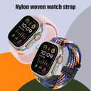 Nylon Braided Watch Bands Compatible with iWatch Series 11/10/9/8/7/6/SE/5/4/3/2/1, Sport Strap for 38mm/40mm/41mm/42mm Women Men, Stretchy Nylon Band with Zinc Alloy Parachute Buckle