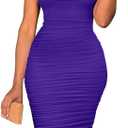 BEAGIMEG Women's Sexy Tank Top Bodycon Midi Party Dress (Purple, M)