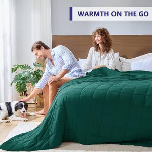 King Size Weighted Blanket for Adults (20 lbs, 80” x 87”, Dark Green) Cooling Heavy Blanket for Sleeping Perfect for 190210 lbs, Breathable Blanket for Adults & Couple All Season, Machine Washable