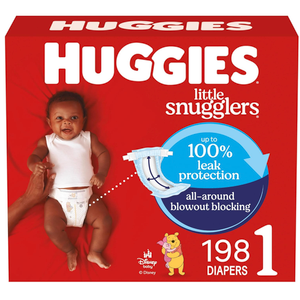 Huggies Size 1 Diapers, Little Snugglers Diapers, Size 1 (8-14 lbs), 198 Count (6 Packs of 33)