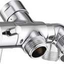 PDPBath Brass 3 Way Shower Arm Diverter Valve for Handheld Shower Head and Fixed Shower Head, G1/2 Universal Connection - Chrome