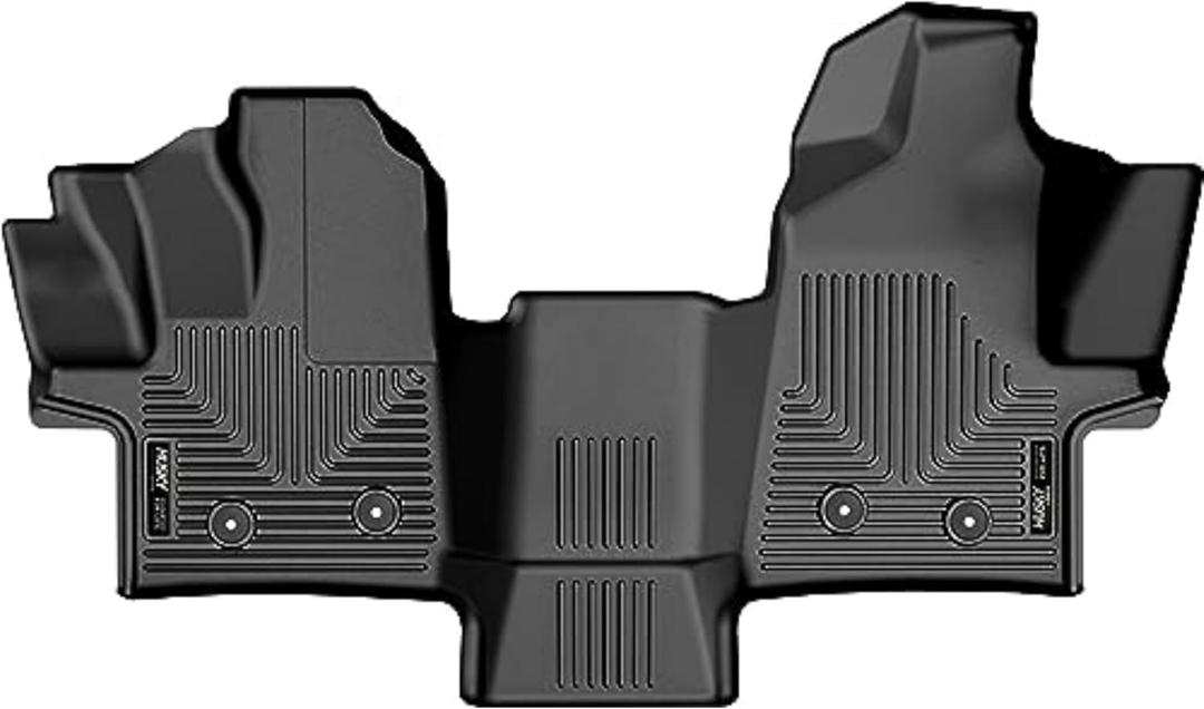 Husky Liners Weatherbeater Floor Mats | Fits 2022-2024 Ford Transit (All Models w/Vinyl Floors) Full Coverage | Front Row, 1-pc Black - 18781
