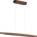 51" Wood Linear Pendant Light Wood Dining Room Light Fixture Modern Pool Table Lights Kitchen Island Lights for Dining Room Bar Kitchen Island Walnut Color (51in)