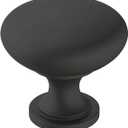 Amerock, Era 1-1/4 inch (32mm) Diameter Matte Black Cabinet Knob - 10 Pack