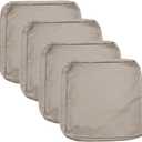 Sqodok Patio Cushion Covers 24x24 Waterproof Outdoor Cushion Covers for Patio Furniture 4Pack Patio Cushion Slicovers Replacement Outdoor Seat Cushion Slip Cover for Wicker Chair, Tan