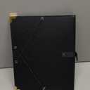 IvyRobes PU Leather Sheet Music Folder, 12.5" x 10" Choir Folder with 3 Rings, Hand Strap & Elastic Band,10 Pockets for 8.5" x 11", A4, 9" x 12" Sheets for Piano,Choral & Music Performance Black