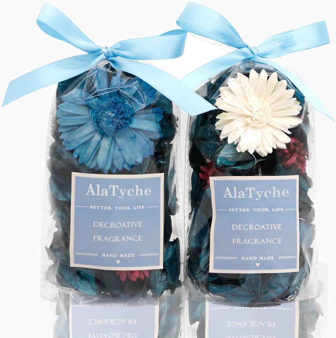 Spring Potpourri Bags, Ocean Scented Potpourri Bowl Filler, Dried Flower, Home Fragrance Sachet,Beach Vase Decor (Blue Ocean)-Mini