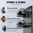 Hat Organizer Hold up to 20 Hats, 2 Pack Hat Rack for Wall with Strong Adhesive, Hat Organizer for Baseball Caps Display for Door Closet, Hat Hanger Holder Multilayer Two Mounting Option(Black)