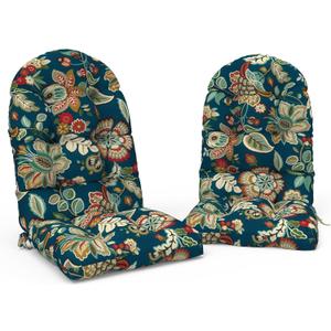 Indoor/Outdoor Adirondack Chair Cushions 44 x 19 x 4 Inch, Tufted Outdoor Rocking Chair Cushion, Anti-Slip High Back Patio Chair Cushions, Set of 2, Peacock Blue