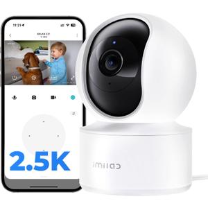 IMILAB C21 2.5K Security Camera Indoor, Room Camera for Bedroom 360 View, Pet Cam w/Phone App & Speaker, Indoor Cam for Dog/Kid/Baby/Elderly, Night Vision, Plug-in, 2.4GHz WiFi, Local/Cloud Storage
