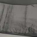 Grey Bath Mat Runner Long Narrow Bathroom Rug Memory Foam Microfiber Bathroom Carpet Non Slip Soft Absorbent Washable Bathrug, 16" x 47"