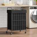Laundry Hamper with Wheels, 90L Laundry Basket with Handle, Laundry Sorter with Removable Liner Bag, 90L-1 Section