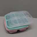 Caperci 4 Pack Bento Snack Boxes Lunchable Containers for Kids & Adults, Wheat Straw 4-Compartment Reusable Food Storage Containers for Snacks & Small Meal (Multicolor & Clear Lids)