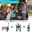 Collapsible Foldable Wagon, Beach Cart Large Capacity, Heavy Duty Folding Wagon Portable, for Outdoor Sports, Shopping, Camping, Gray