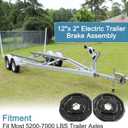 JDMSPEED 12"x 2" Electric Trailer Brake Assembly Replacement for Most 5200 to 7000 LBS Trailer Axles Pair Left and Right Electric and Hydraulic Brake Replace 023-180-00 023-181-00 Brakes