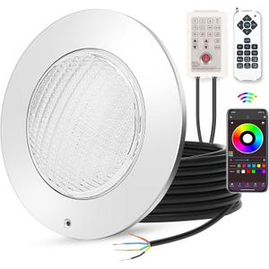 Pool Lights for Inground Pool, 54W 10 Inch Large LED Multicolor Inground Pools LED Light with 50 Foot Cord for Wet Niche, APP Control & Remote Control