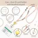 Lanyard for ID Badges Holder, Nurse Lanyard Cruise Ship Lanyards, Retractable Badge Reel Keys Eyeglass Chains for Women,Orange Pink