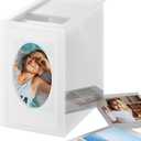 Mini Polaroid Frame & Photo Storage Box for Fujifilm Instax Mini Polaroid Film, 2x3 Instax Film Frame for Photos, Small Picture Display Organizer Box with Sliding Lid, Acrylic Photos Album
