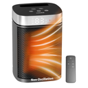 Small Portable Space Heater for Indoor Use - VOCRS 1500W PTC Electric Heater with Thermostat, Remote Control, 12H Timer, Eco and Fan Mode, Rapid and Safe Heating for Bedroom, Office