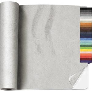 16 x 59 inches Self Adhesive Faux Suede Repair Patch, Light Grey Suede Fabric Patches, Suede Repair Tape, Suede Wrap with Adhesive Backing for Car Interior, Line Drawers, Jewelry Boxes (Light Grey)