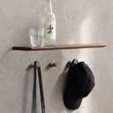 2 x Wood Wall Hooks,3 Pack Coat Hooks Wall Mounted, Modern Hat Hooks for Wall, Wall Hanger for Hanging Coat Towel Hat Bag Robe Jacket Clothes (Walnut Wood)