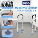 Toilet Safety Rails (300 LB) Adjustable, Foldable Toilet Handle Frame for Elderly & Disabled Adults, Supports All Toilet Types