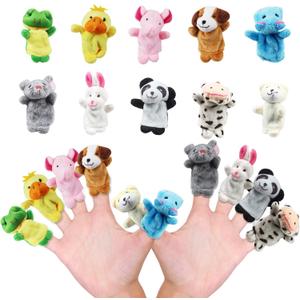 5 Pcs Finger Puppets Set,Soft Plush Finger Puppet Toys for Kids,Storytime Learning Aid,Mini Plush Figures Toy Assortment for Toddlers,Party,Playtime,School