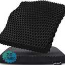 20" Gel Seat Cushion for Long Sitting Pressure Relief(Jumbo&Thick) - Wheelchair Cushion for Pressure Sores - Back, Sciatica & Tailbone Pain Relief Cushion- Non-Slip Butt Pillow for Office, Home, Car