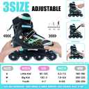 Adjustable Inline Skates for Boys Girls Ages 4-16, All 8 Wheels of Inline Roller Skates Light Up, Roller Skates Blades for Youth Kids Indoor & Outdoor Beginners, Large - Youth