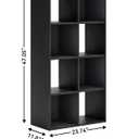 Signature Design by Ashley Langdrew Cube Storage Organizer, Eight‑Cube Matte Black Shelving for Closet Shelves and Storage Solutions, Engineered Wood, 23.74" x 47", 24"W x 12"D x 48"H