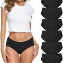 Wealurre Cotton Bikini Women's Breathable Panties Seamless Comfort Underwear, Black, S