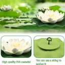 2 x 12pcs Floating Foam Lotus Flowers with Lily Pads, Artificial Pond Plants Ornaments for Pool Aquarium Water Decoration, White