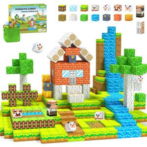 Magnetic Blocks,Creative Building Toys for Kids, STEM Sensory Toys for Ages 3-5, 5-7, 8-13, Christmas Birthday Gifts for Boys & Girls