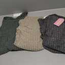 4 Pack Women's Maternity Ribbed Shirts Long Sleeve Square Neck Sweaters Casual Slim Side Ruched Pregnancy Clothes (Army Green, Light Coffee, Dark Gray, Black)