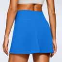 MEIVSO Womens Buttery Soft Tennis Skort Athletic Golf Skirt High-Rise Skirts Built-in Shorts with Pockets (Blue, M)