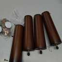 Yes4All 6-Inch Round Wooden Furniture Legs Set of 4, Adjustable Replacement Feet for Couch, Bed, Dresser, and Ottomans, Tapered Legs with Levelers, Brown Wood Components for Tables and Chairs